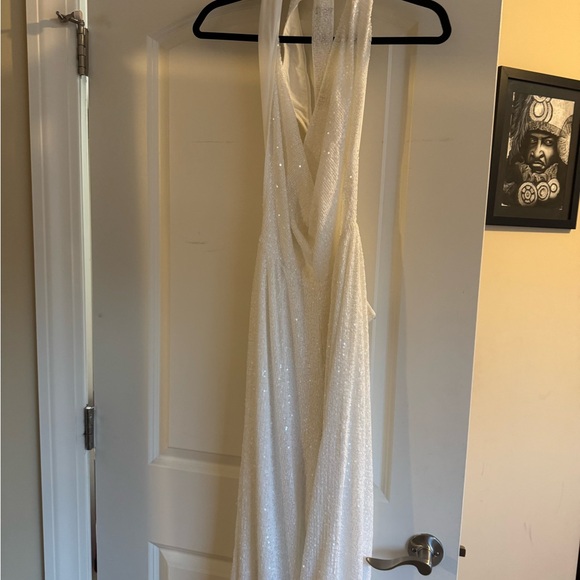 NWT showpo. JULIEN JUMPSUIT - BACKLESS WIDE LEG COWL NECK SEQUIN JUMPSUIT - Picture 7 of 7